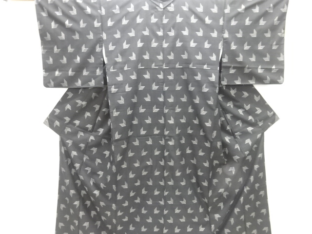 JAPANESE KIMONO / TSUMUGI / WOVEN ARROW FEATHER